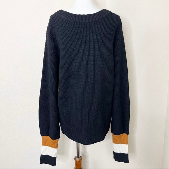 A.L.C. Jasper Colorblock Cuffs Ribbed Wool Cashmere Blend Sweater - Picture 11 of 16